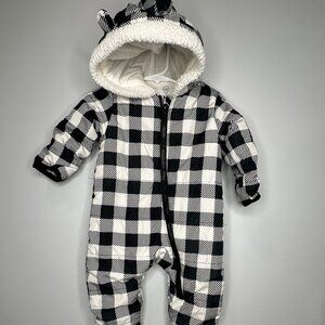 Wonder Nation Buffalo Plaid Snowsuit Winter Bunting 3-6 Months Unisex Warm